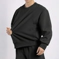 thumbnail image 6 of GuangCheng Mens Waffle Knit Crew Neck Sweatshirts,Baggy,Pullover,Soft,Breathable,Comfortable Loungewear Tops,Black,Size 2XL, 6 of 6