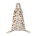 thumbnail image 7 of Honeii Cute Coffee Bean Print Print Poncho Cape, Cloak Coat, Snuggly Hooded Wearable Blanket, Hooded Cape For Teenagers,Halloween Costumes-, 7 of 7