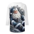 thumbnail image 4 of LiMoi Women's Xmas Blouse with Three Quarter Sleeve Round Neck and Jolly Christmas Santa Pattern Tops Tees Tshirts Shirts My Items, 4 of 6