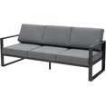 thumbnail image 3 of CozyHom 3-Seat Outdoor Aluminum Patio Sofa, All-Weather Modern Metal Couch With Removable, Water-Resistant Cushions, Gray, 3 of 10