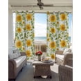 thumbnail image 6 of Sunflower Kitchen Curtains Watercolor Summer Floral Pastoral Cafe Short Curtains for Bathroom Blackout Window Curtain Grommet Small Window Treatment Tier Drapes for Bedroom Living Room 27.5"x39"x2, 6 of 9