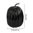 thumbnail image 3 of PPgejGEK Large Black Faux Pumpkin Model 12 Inch Halloween Foam Fake Pumpkin Christmas Decoration Prop for Indoor Outdoor Party Decor, 3 of 6