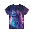 thumbnail image 5 of Garronmavis Galaxy Cat T-Shirts for Toddler 2T-3T Girls Summer Tops Short Sleeve Crewneck Shirts for Daily Active Play Cool Graphic Tees Y2K Back to School Outfits, 5 of 6