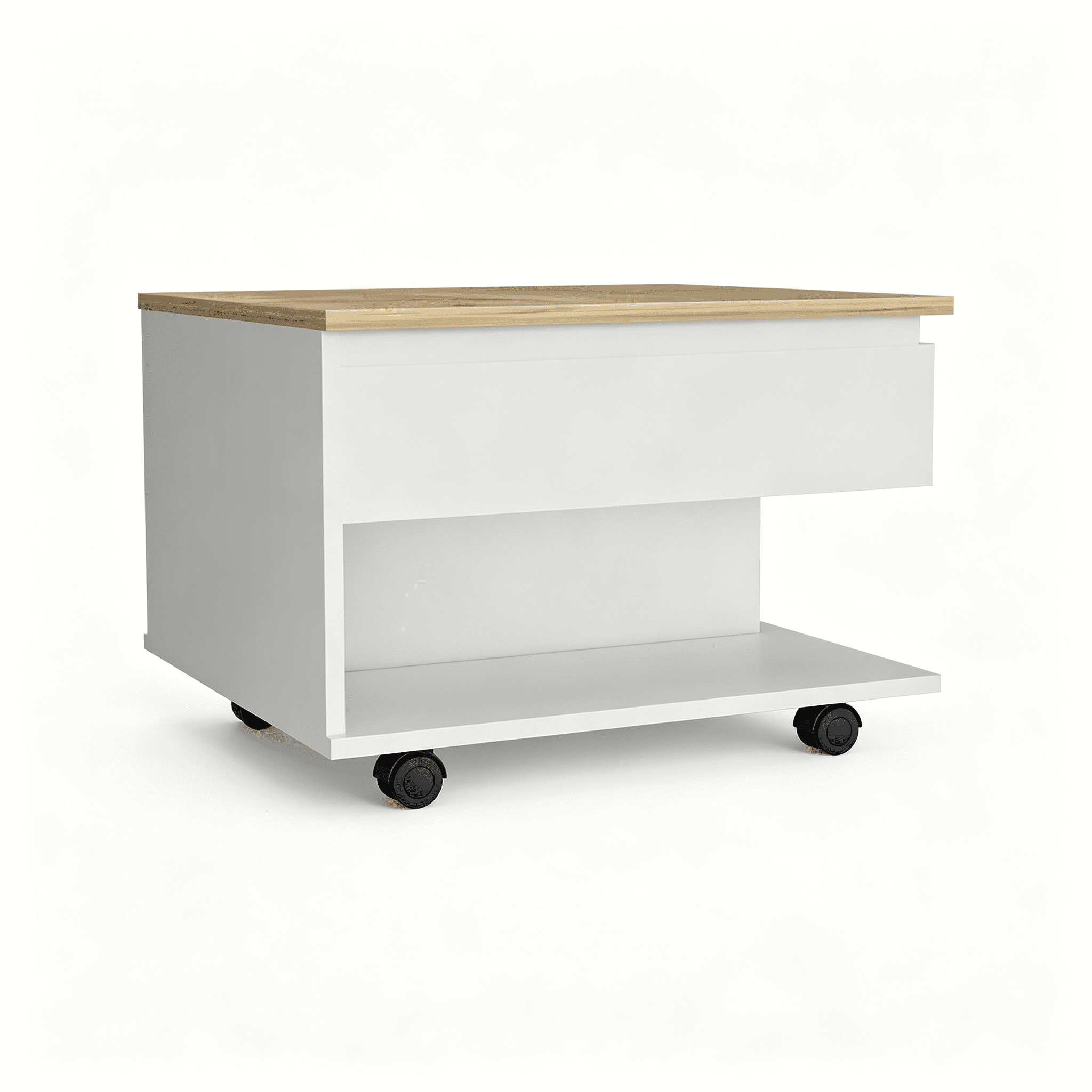 Asteroutdoor Luanda Lift Top Coffee Table with Casters and Shelf, 21.6 in W