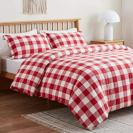 Cotton Duvet Covers King Size 100, Red Plaid Duvet Cover King Size