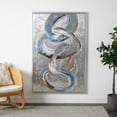 thumbnail image 2 of 30" x 59" Interlocked Rings Abstract Framed Wall Art with Gold and Blue Accents, by DecMode, 2 of 9