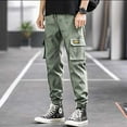 thumbnail image 2 of Golf Pants Men Trousers Wear & Fashionable Cuffed And Loose Fitting Style With Big Size Mens Jeans Regular Fit,Green,L, 2 of 7