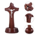 thumbnail image 3 of Unfinished Wooden Cross: Craft Small Cross Ornament Standing Tabletop Art Sign for Easter Baptism Church Decoration Table Centerpiece, 3 of 3