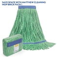 thumbnail image 6 of MATTHEW CLEANING Heavy Duty Mop Head Commercial Replacement for General and Floor Cleaning , Wet Industrial Blue Cotton Looped End String Head Refill (Pack of 6) Green, 6 of 7