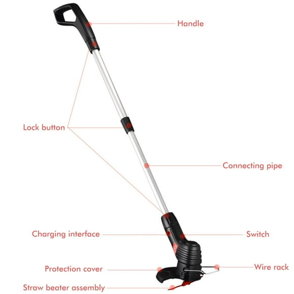 Garden Tool Cordless Lawn Trimmer Cordless Rechargeable Grass Trimmer String Grass Trimmer for Garden Lawn Weeding