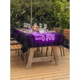 thumbnail image 3 of Outdoor Tablecloth with Umbrella Hole for Patio/Picnic/Party/Camping, Purple Video Game Waterproof Table Cloth Rectangle Table Cover Washable, Cartoon Funny Neon Graffiti Brick (60"x 84"), 3 of 9
