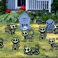 thumbnail image 6 of Halloween Scary Cats Skeleton Yard Sign,Halloween Glow in The Dark Black Cats Silhouette Lawn Signs with Stakes,4Pcs Luminous Black Cat Decoration for Garden Lawn Pathway, 6 of 6