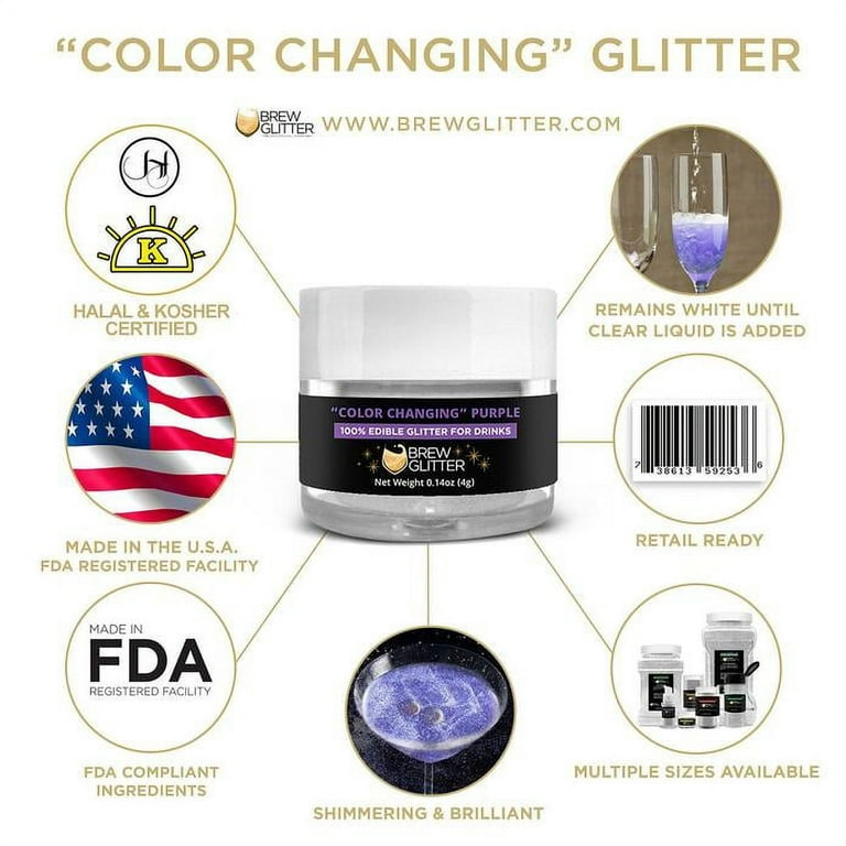 Edible Glitter, FDA Compliant & Kosher Certified