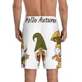 thumbnail image 5 of Cauagu Hello Autumn Print Pajama Bottoms for Men Sleep Pajama Shorts Elastic Waistband Sleep Pajama Short Men's PJ Shorts -Medium, 5 of 6