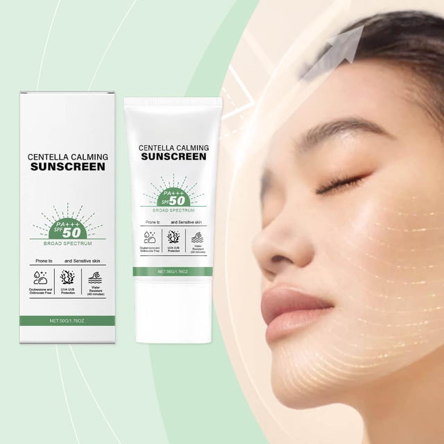 Centella Sunscreen Hyalu Water Sun Serum SPF 50+ | Protector solar facial hidratante calmante | Protector de piel sensible | Hierba de nieve y 6 ácidos hialurónicos | Ligero sin aceite | 50g