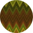 thumbnail image 1 of Ahgly Company Machine Washable Indoor Round Transitional Dark Yellow Green Area Rugs, 6' Round, 1 of 7