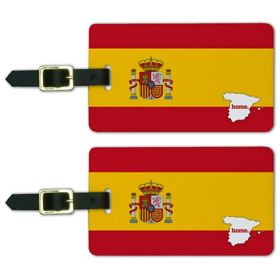Graphics and More Spain Home Country Luggage Suitcase ID Tags Set of 2 - Flag