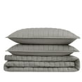 thumbnail image 6 of Brooklyn Loom Oversized Cotton Percale Grey King 3 Piece Quilt Set, Solid Color Themed, Oeko-TEX Certified Confidence, 6 of 9