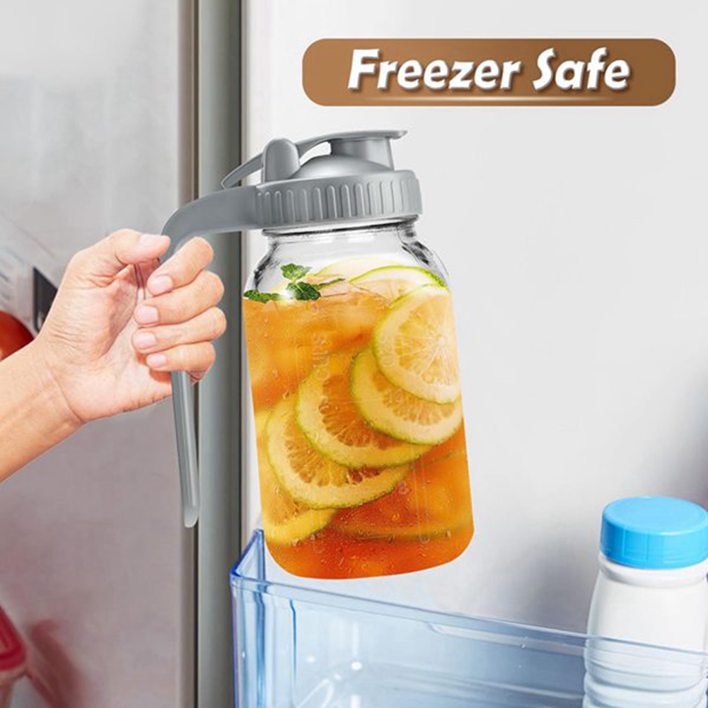 2Pack 32oz Glass Pitcher with Lid-Creamer Container for Sun Tea, Juice, Cold Brew Coffee, Breastmilk Storage Container