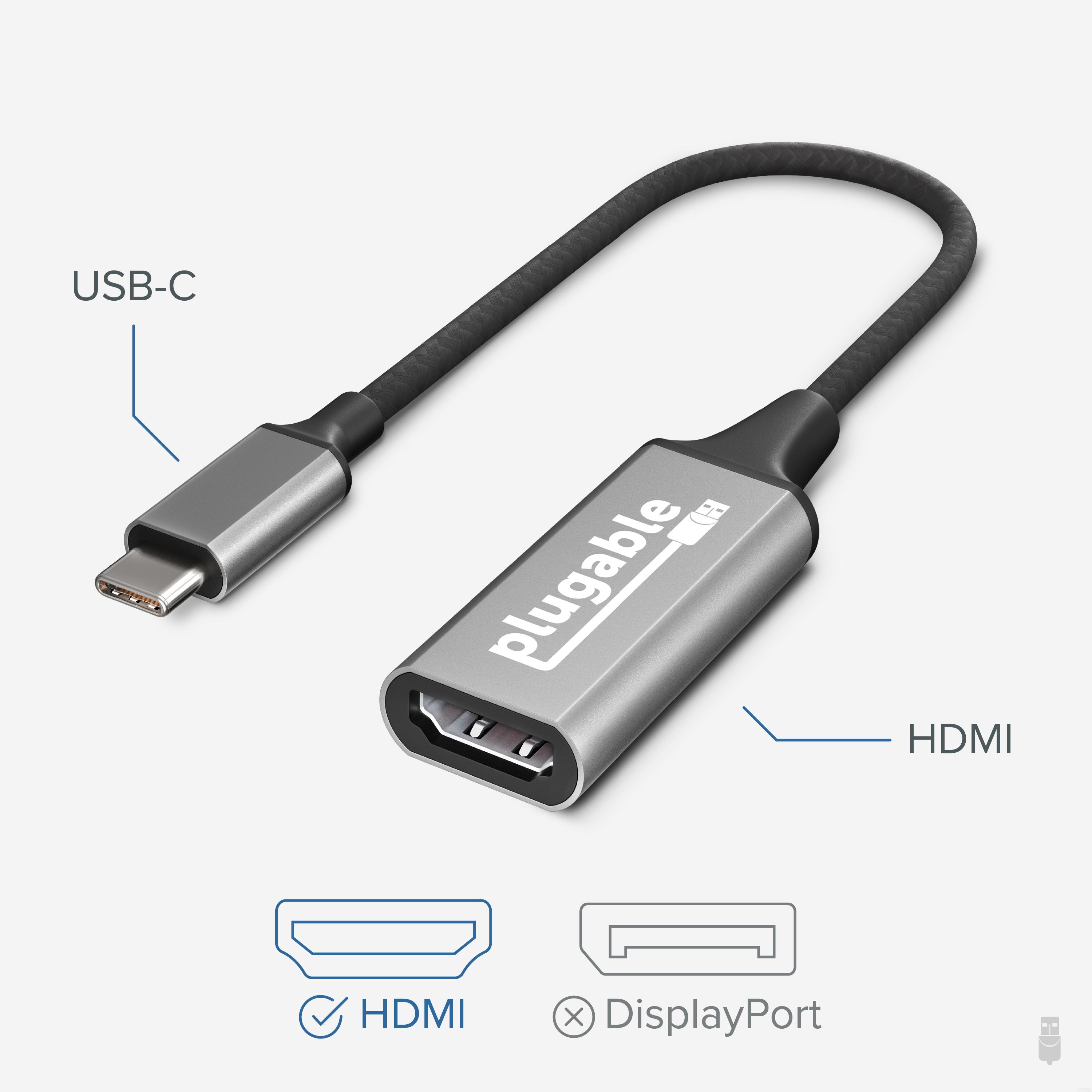 Plugable USB C to HDMI 2.0 Adapter Compatible with 2018 iPad Pro, 2018 MacBook Air, 2018 MacBook Pro, Dell XPS 13 & 15, Thunderbolt 3 Ports & More (Supports Resolutions up to 4K@60Hz) - image 2 of 6