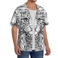 thumbnail image 2 of Sikiie Intricate Cat Mandala Men's Cuban Shirt, Hawaiian Shirts, Business Casual Button Down Shirts, Short Sleeve Shirt-XX-Large, 2 of 5