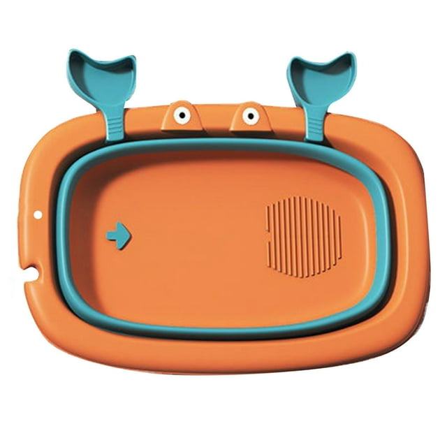 Bañera plegable para mascotas, bonita bañera portátil multifuncional que ahorra espacio para mascotas con orificio de ducha para gatos y perros