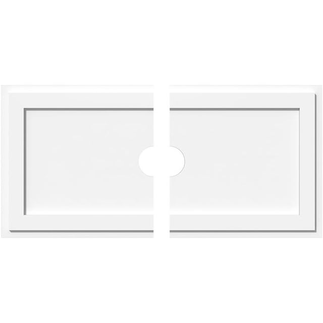 Ekena Millwork CMP40X20RE2-04000 4 in. ID x 14 in. Rectangle Architectural Grade Médaillon de Plafond Contemporain PVC - 2 Pièces