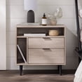 thumbnail image 3 of Walker Edison Modern Nightstand with Drawers and Shelves, Birch, 3 of 21