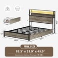 thumbnail image 4 of GUNAITO Full Bed Frame with 2 Drawers Headboard Platform Bed Frame with LED Lights Charging Station Gray, 4 of 9