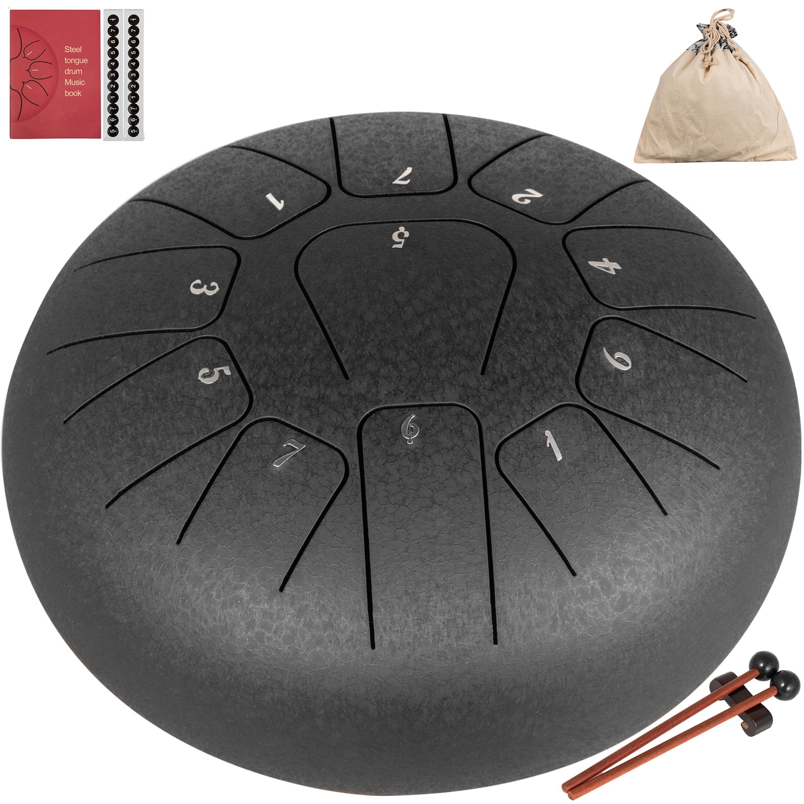 Hand Pan Mini 6 Inch 8 Notes Hand Pan Drum with Mallets Steel Tongue Drum Professional G Tune Tank Music Education Carry Instrument