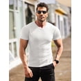 thumbnail image 3 of COOFANDY Men's Muscle T Shirts Stretch Short Sleeve V Neck Bodybuilding Workout Tee Shirts, 3 of 10