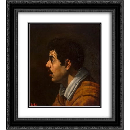 Diego Velazquez 2x Matted 20x22 Black Ornate Framed Art Print 'Head of a Man'