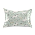 thumbnail image 3 of Haosy Satin Pillowcase for Hair and Skin Standard Cooling Silk Pillow Case with Envelope Closure White Horses and Flower 20"x40", 3 of 9