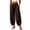 Brown, variant on Linen Barrel Pants Women Cotton Palazzo High Waisted Balloon Pants Summer Casual Beach Boho Wide Leg Baggy Trousers(Black,L)