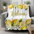 thumbnail image 2 of Yellow Lemons Blanket Soft Cozy Warm Twin Blanket for Bed, Plush Fuzzy Flannel Fleece Blankets for Sofa, Summer Fruits Leaves Pastoral Botanical Throw Blankets for Couch, Gifts for Men, 60"x80", 2 of 9