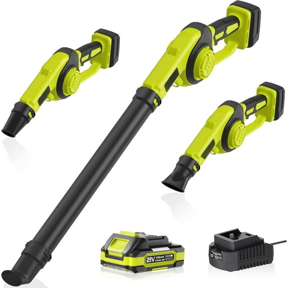 Small Leaf Blower Cordless 21V Mini Leaf Blower 200 MPH with Battery and Fast Charger, Lightweight Electric Leaf Blowers, Compact Blower for Jobsite, Patio Cleaning, Lawn Care, Blowing Leaves