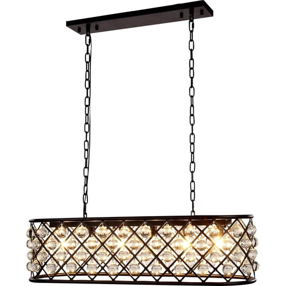 Pendant MADISON 6-Light Crystal (Clear) Polished Nickel Clear Forged Iro EL-9392