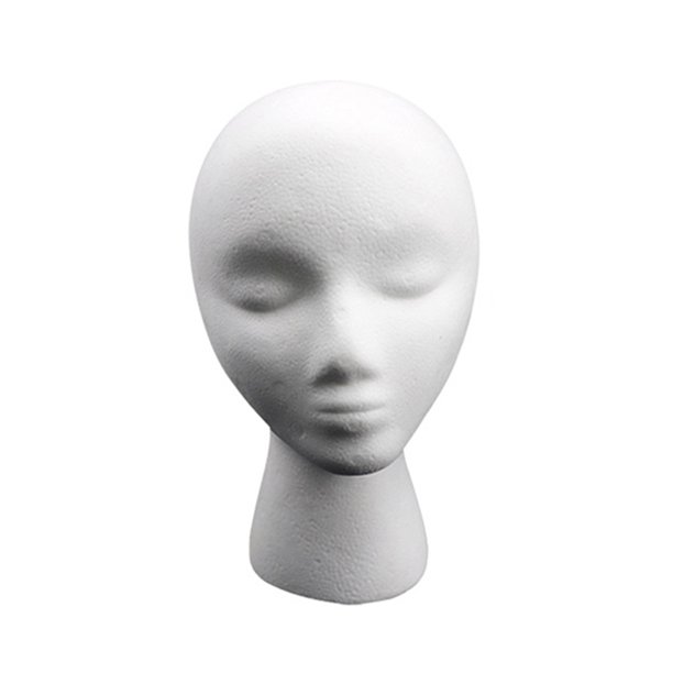 Estilo femenino EPS Flocado Cabeza Molde Peluca Gafas Soporte Soporte (Blanco) JShteea Libre de BPA