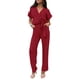 thumbnail image 1 of Mono Enterizo PRETTYGARDEN Cruzado con Escote en V Rojo Vino Talla M, 1 of 7