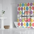thumbnail image 2 of Happy Easter Shower Curtain, Easter Eggs Shower Curtains for Bathroom, Easter Farmhouse Holiday Bathroom Home Decor, Waterproof Fabric with Hooks 72X72 Inch, 2 of 4