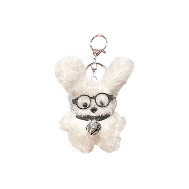 Llavero de felpa con gafas para cachorro, colgante elegante para bolso, bolso, mochila, niños ,