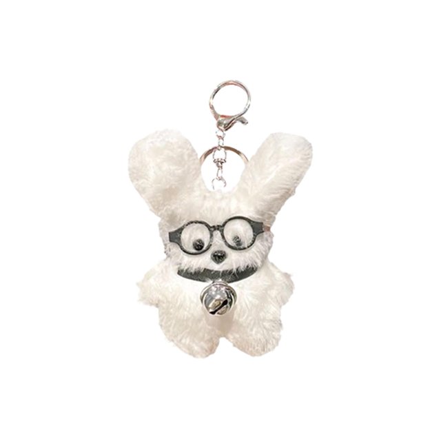 LLavero de felpa con gafas para cachorros, llavero creativo de muñeco de perro de dibujos animados, decoración colgante para bolso, para A