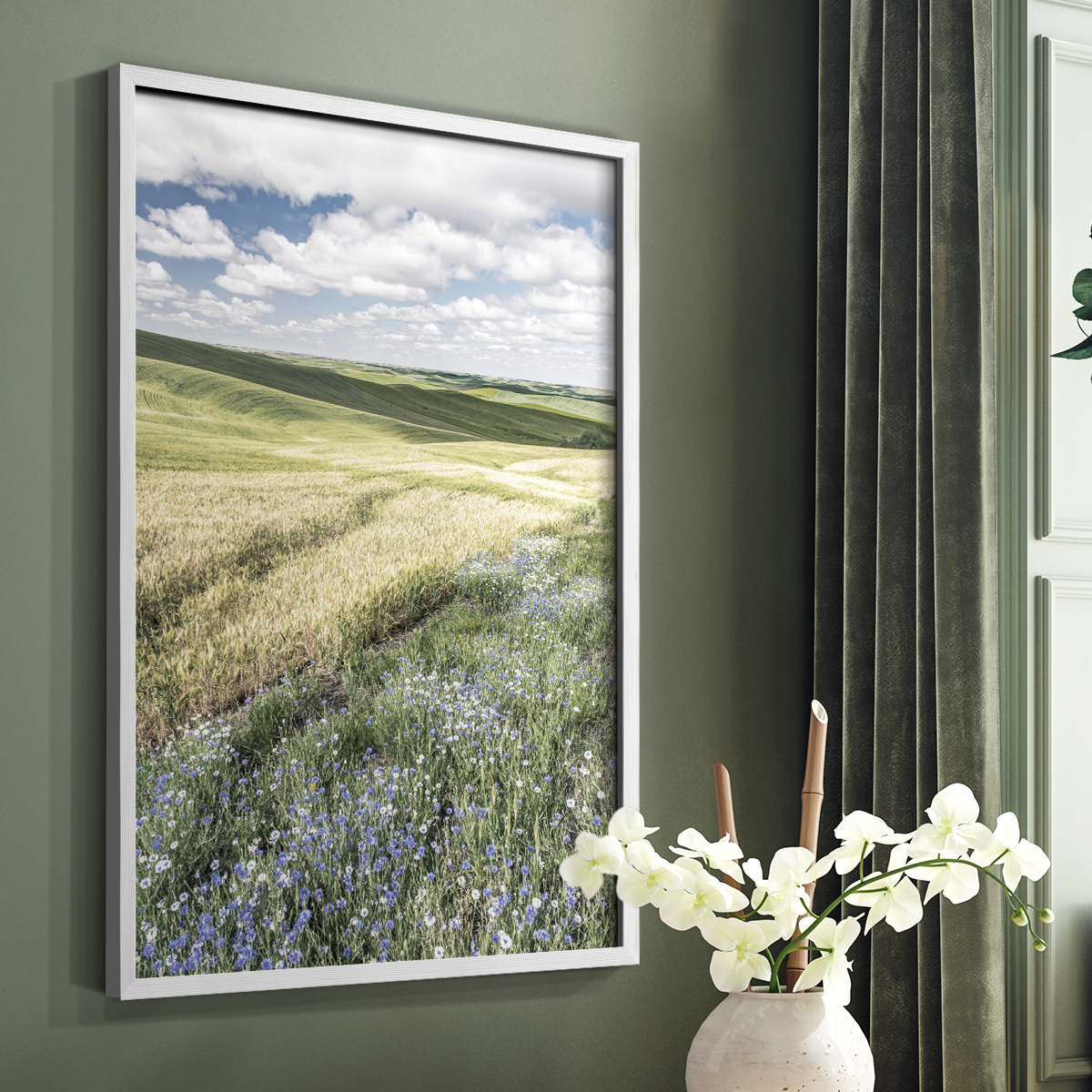 Wildflower Farm Framed Print - Solid Wood in Single Picture Frame Solid Wood 2 Framed Print