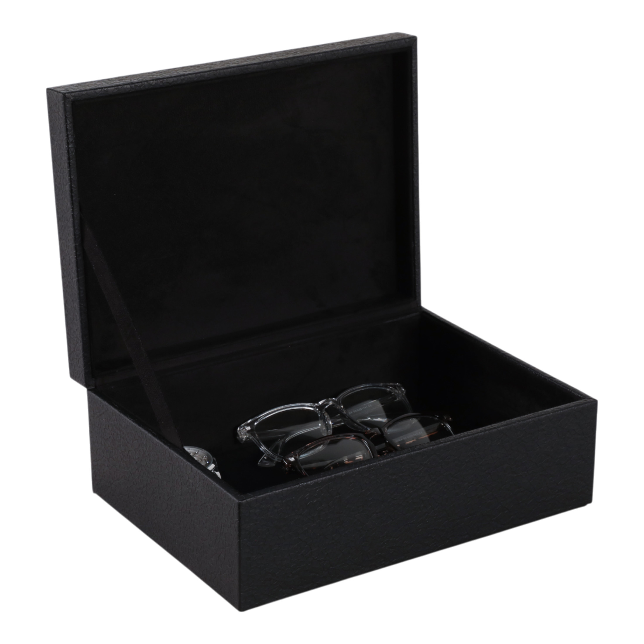 Faux Leather Decorative Box with Snake Accent for Home Decor - Modern Decor Box and Jewelry Keepsake with Lid for Bedroom Vanity - Storage Organizer for Bathroom Counter - 5", Black & Gold