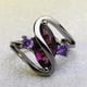 thumbnail image 1 of Anillos para mujer, regalos para mujer, anillo de aleación vintage de circonita morada con cristales, joyería de compromiso para boda., 1 of 5
