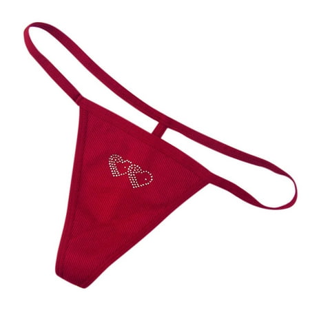 

BIZIZA Thong Underwear Soft Women s Mesh Low Rise G String Hollow Sexy Bikini for Women Red M