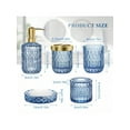 thumbnail image 4 of 5-Piece Diamond Glass Bathroom Accessory Set, Includes Lotion Dispenser, , Toothbrush Holder, Tumbler & Cotton Swab Jars, Modern Decor For Housewarming Gifts Back To School, 4 of 18
