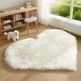 thumbnail image 4 of Heart Faux Fur Rug - Ultra Soft Fluffy Shag Carpet for Bedroom, Nursery, Dorm | Luxury Fake Fur Area Rug for Living Room & Bedside- 23.6" x 23.6" inch, Dark Gray Rug, 4 of 5