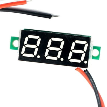 (5 Pack) JacobsParts DC 2.4-30V 2-Wire Voltmeter 3-Digit LED Display Panel Volt Meter Digital Voltage Tester (White)