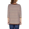 thumbnail image 3 of AWZXDE Hauts pour Filles Élégants Couleur Col Rond Manches Trois Quarts Haut Décontracté Confortable à Porter Quotidiennement T-Shirts de Mode pour Enfants 3-14 Ans, 3 of 5